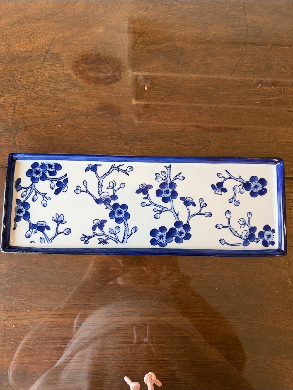 Williams-Sonoma Blue Floral Ceramic Tray